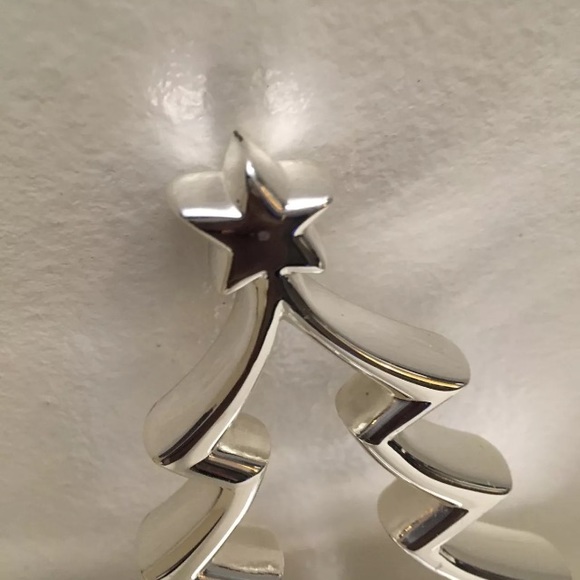 POTTERY BARN Outlet Christmas Stocking Hanger Holder TREE Star Silver - Picture 4 of 8